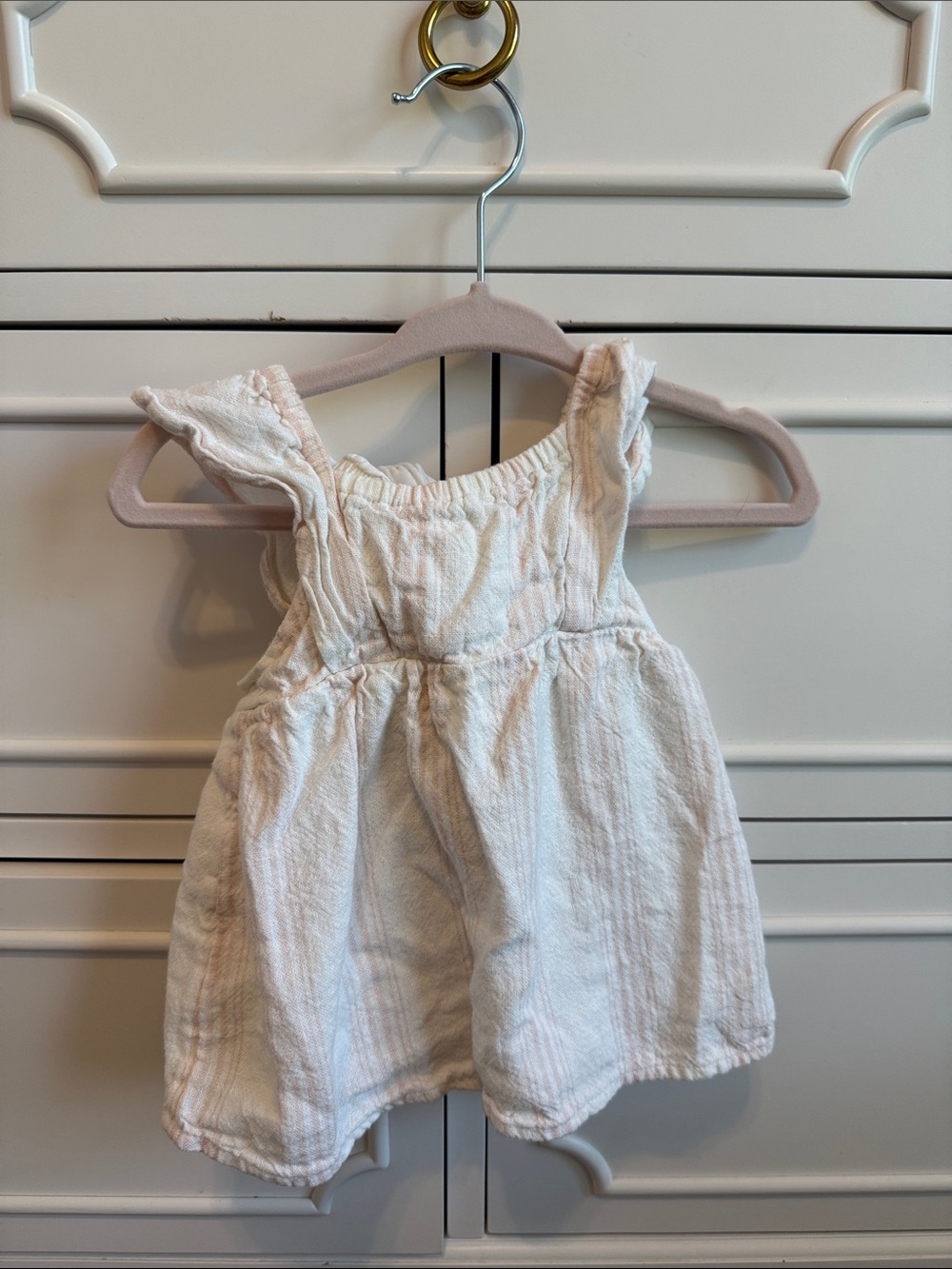 Baby Cream Cotton Sundress - Lightweight Ruffle Straps